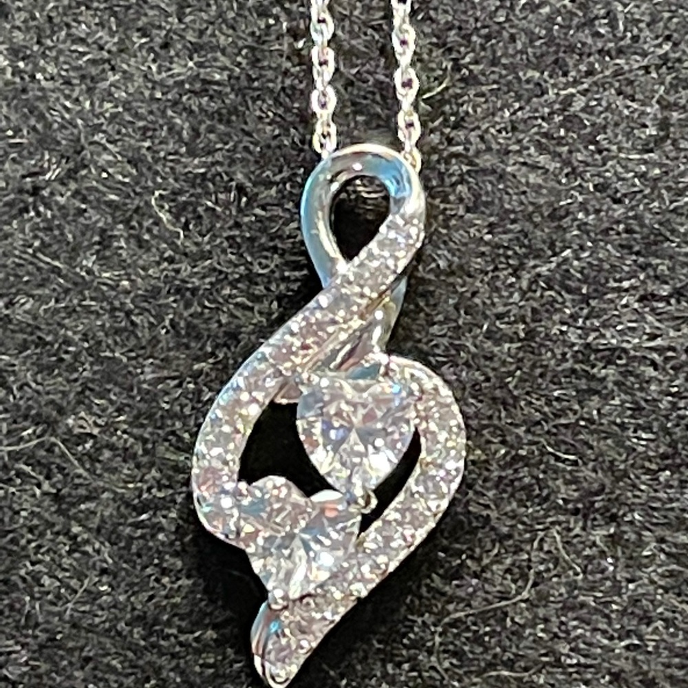 Stunning 18” sterling silver and cubic zirconia necklace.